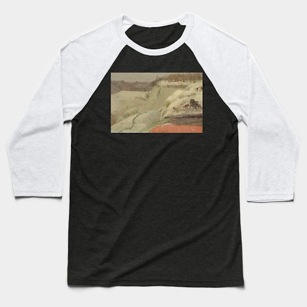 Niagara Falls in the Snow, Seen from Goat Island by Frederic Edwin Church Baseball T-Shirt by Classic Art Stall